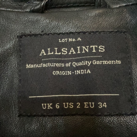Allsaints Belvedere biker jacket. UK 6/ US 2. - Picture 6 of 8